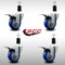 Service Caster 3.5'' SS Blue Poly Swivel 1-3/8'' Expanding Stem Caster Set Total Lock Brake, 4PK SCC-SSEXTTL20S3514-PPUB-BLUE-138-4 - alternate 2